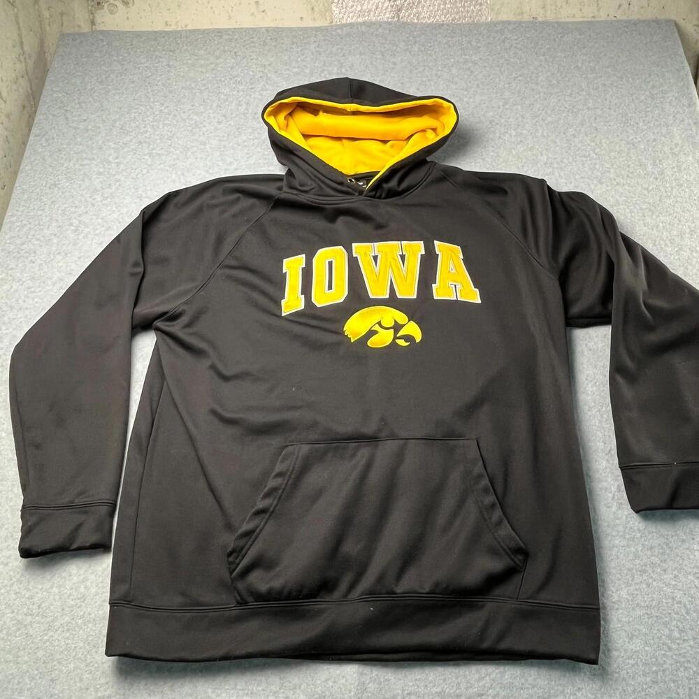 Iowa Hawkeyes Hoodie Mens XXL Black Sweatshirt NCAA Football Colosseum